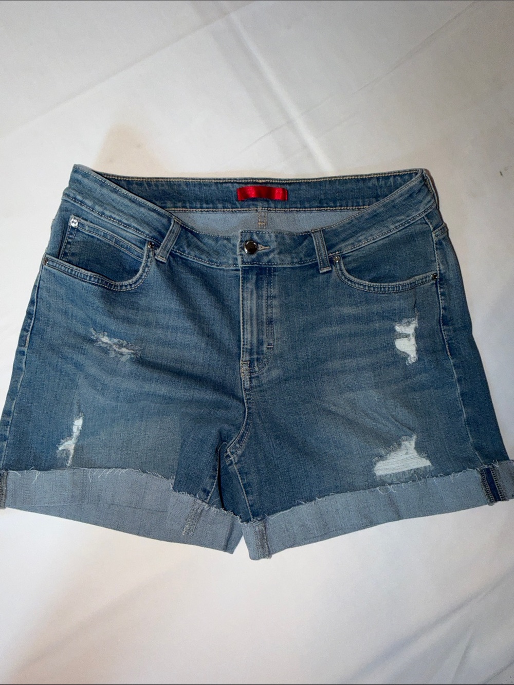 Jennifer Lopez Distressed Cuffed Women's Mid-Rise Jean Shorts Size 10